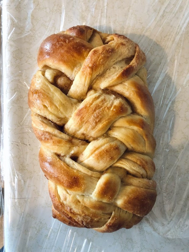 Cinnamon sugar challah bread loaf