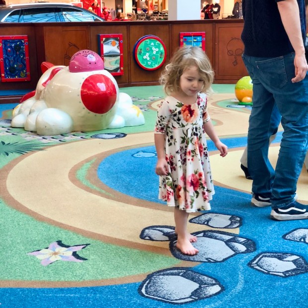 Toddler girl at mall play area in Pittsburgh, PA