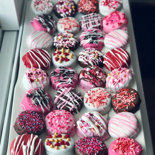 Valentine's Day chocolate covered Oreos