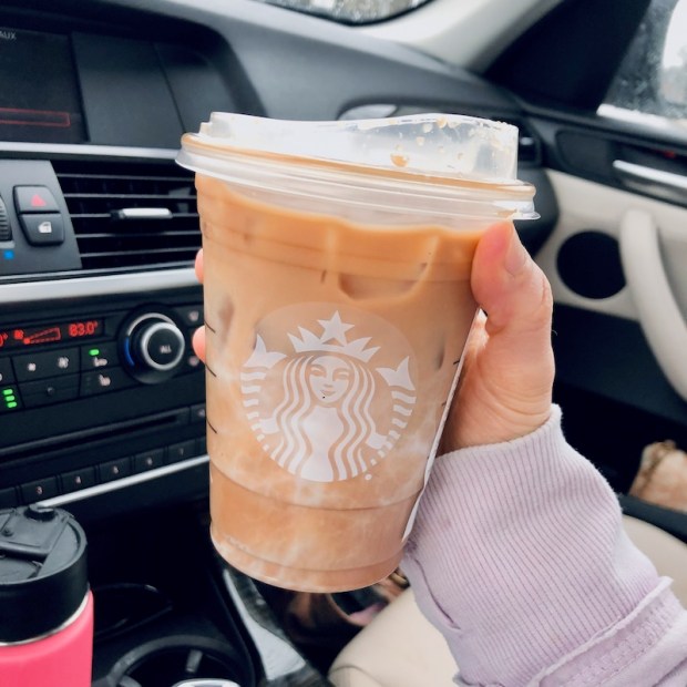 Iced vanilla latte from Starbucks
