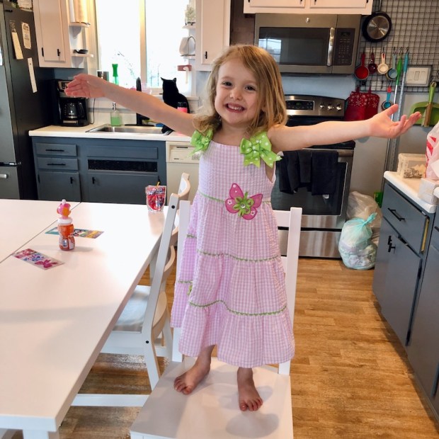 Toddler girl in Emily Rose butterfly dress
