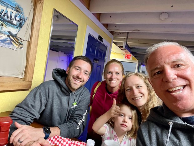 Family selfie on Avalon Fishing Pier in Outer Banks, NC