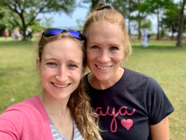 Mom and daughter at Roanoke Island Festival Park in Manteo, NC