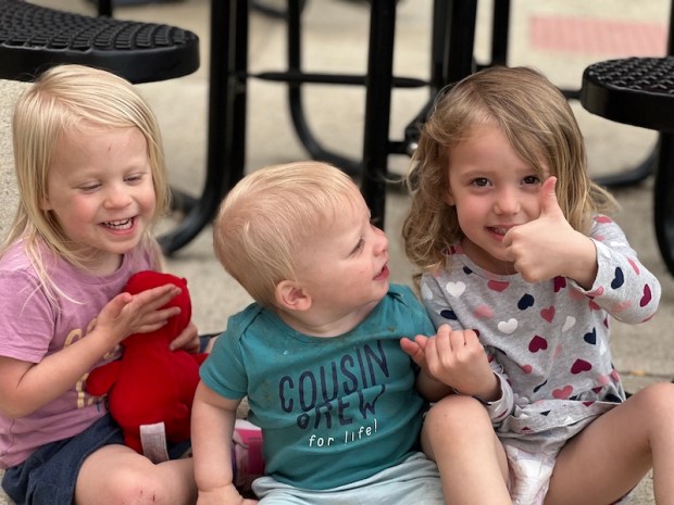 Cousins sitting together