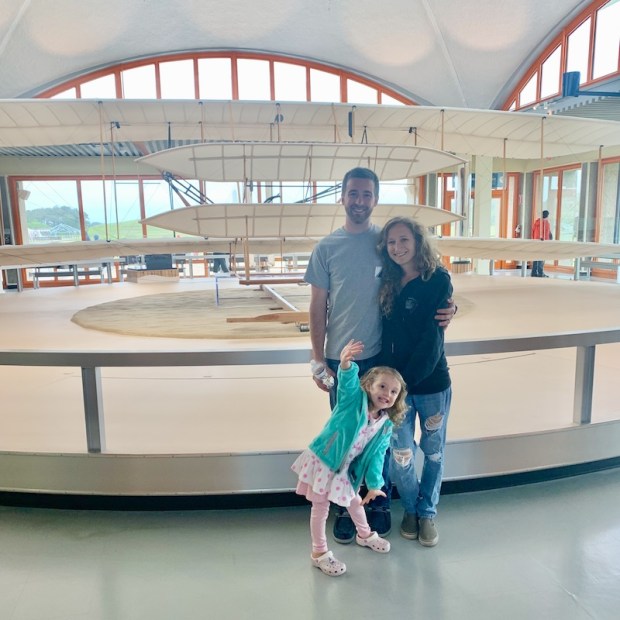 Family at Wright Brothers National Memorial in Outer Banks