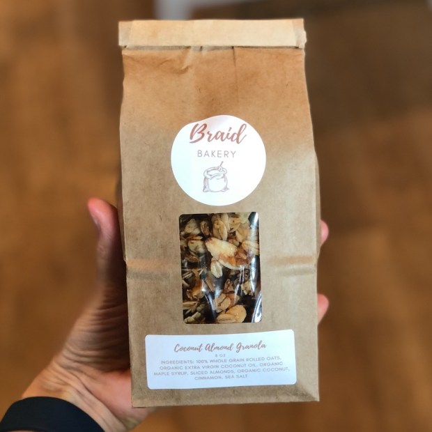 Coconut almond granola from Braid Bakery Etsy shop