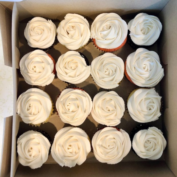 Cupcakes with buttercream roses