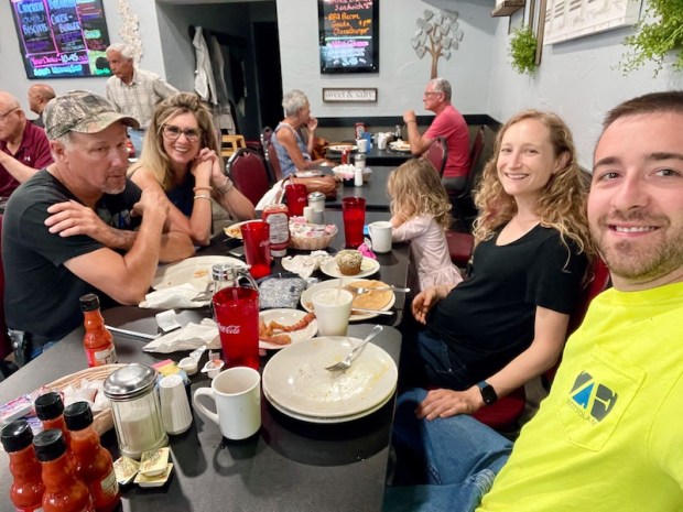 Family at diner