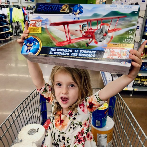 Girl with Sonic the Hedgehog 2 Toy