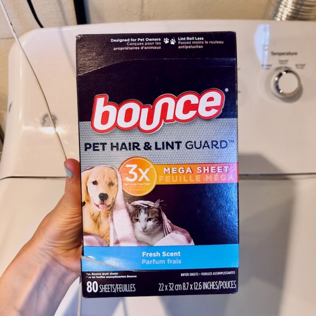 Bounce pet hair dryer sheets
