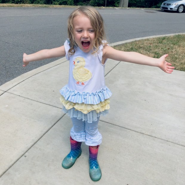 Girl in chick outfit