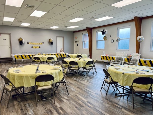 Construction themed baby shower decor