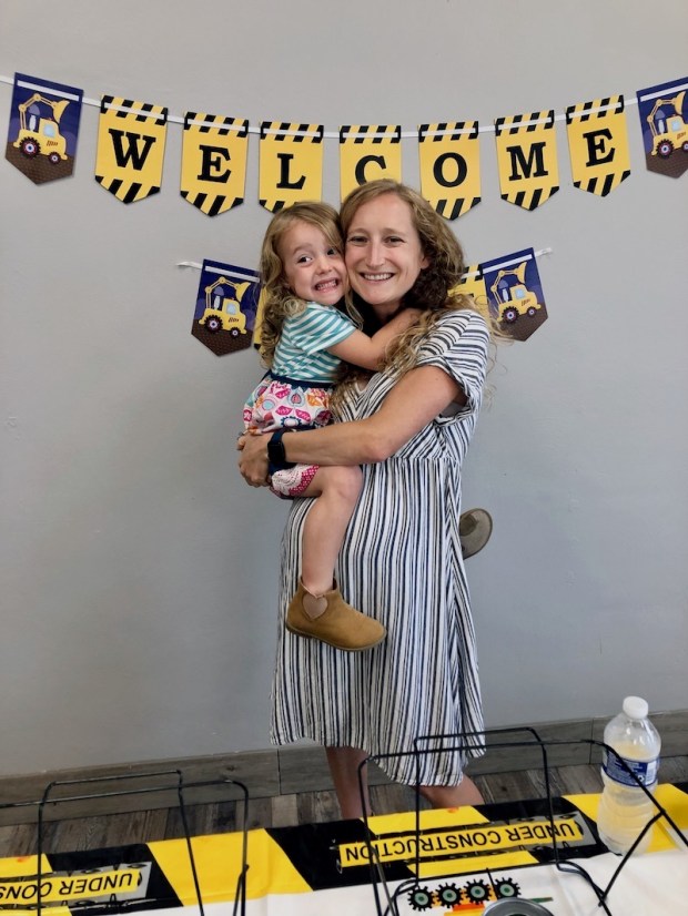 Mom and daughter at baby sprinkle