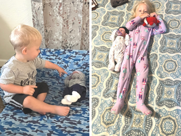 Siblings with new baby