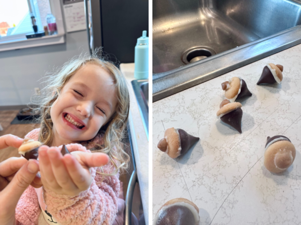 Kids acorn cookies for fall