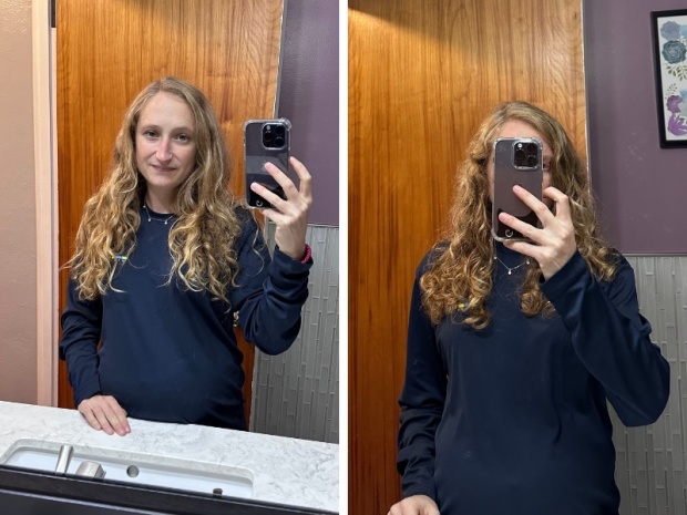 Hair cut before and after