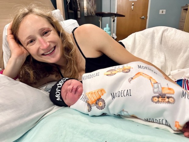 Mom with newborn son