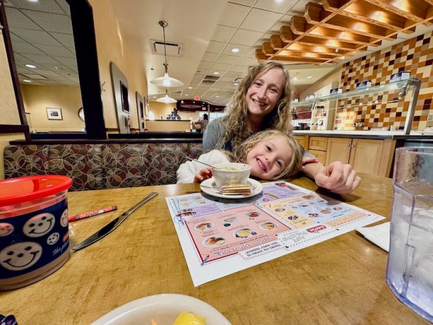 Mom and daughter at Eat n Park