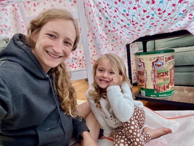 Mom and daughter selfie in fort