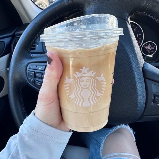 Starbucks iced vanilla latte