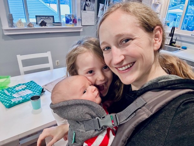 Mom with baby and preschooler