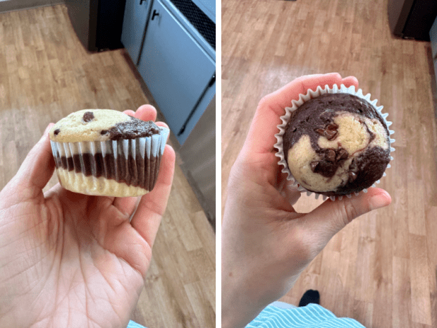 Chocolate and vanilla marbled cupcakes