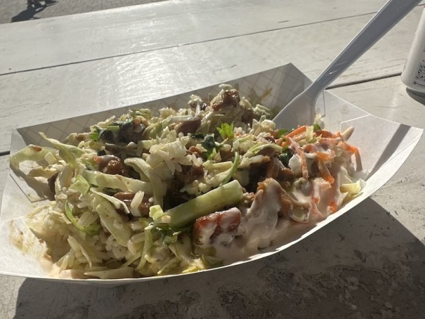 Rice bowl from food truck Club Sandwich in Waco, TX