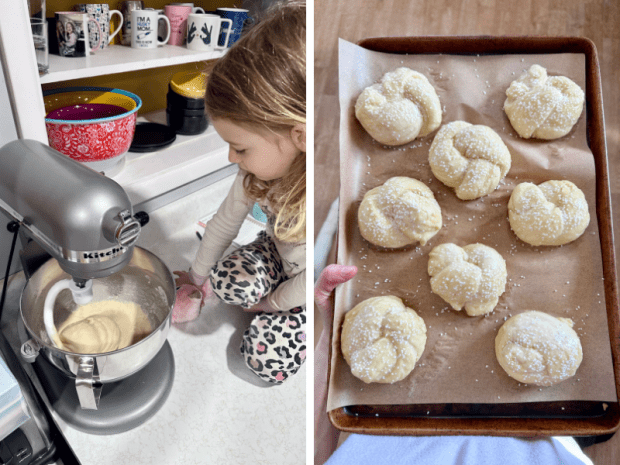 Pretzel challah buns