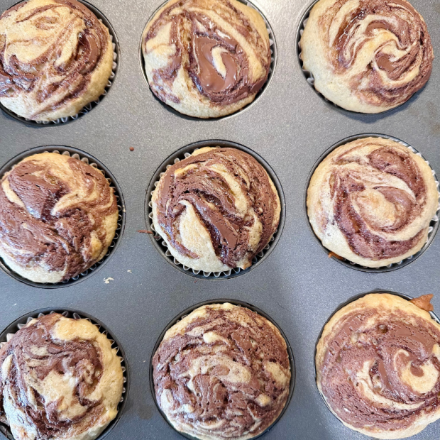 Banana nutella muffins