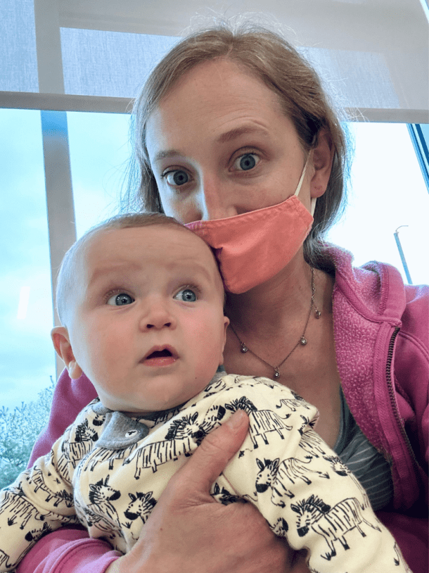 Mom and baby at doctor's office