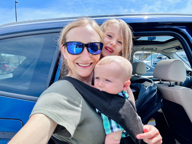 Mom with baby and preschooler