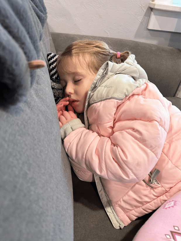 Girl sleeping on couch