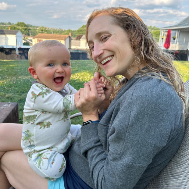 Mom with baby on lap
