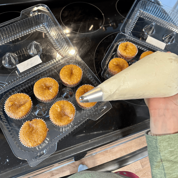 Pumpkin spice cupcakes before being decorated