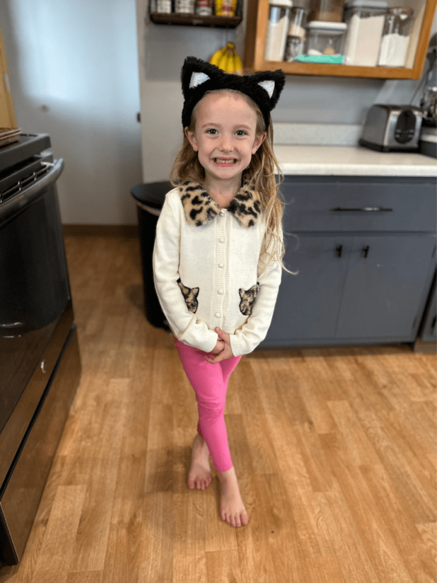 Girl wearing cat ears