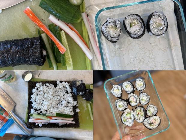 Sushi making California roll