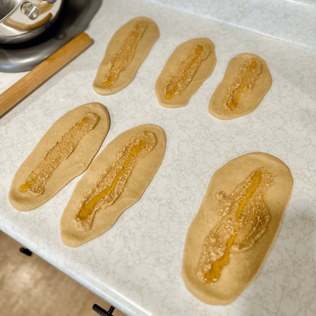 Peanut butter and honey challah dough