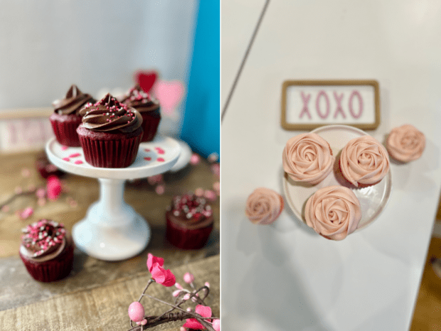 Red velvet and strawberry cupcakes