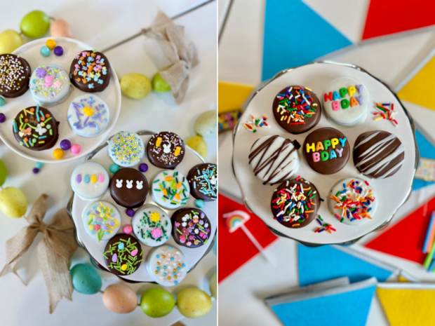 Easter and birthday chocolate covered oreos