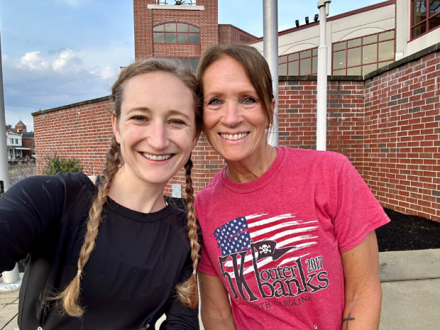 Mom and daughter at 5k