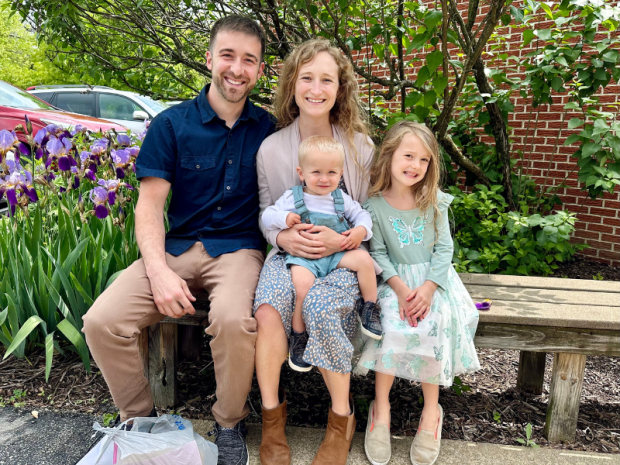 Family of four photo outside