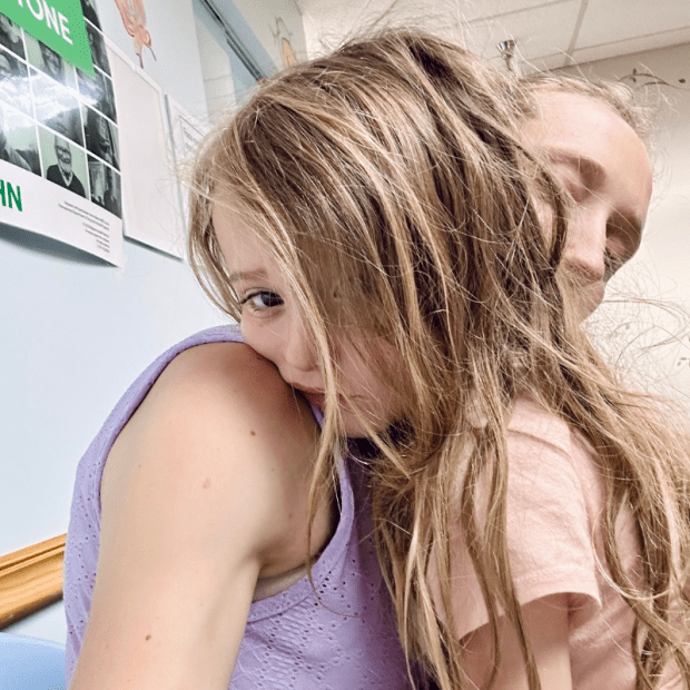 Girl at the doctor's office with mom