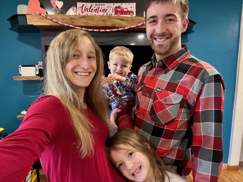 Family photo on Valentine's Day