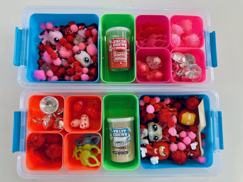 Valentine's Day sensory bins