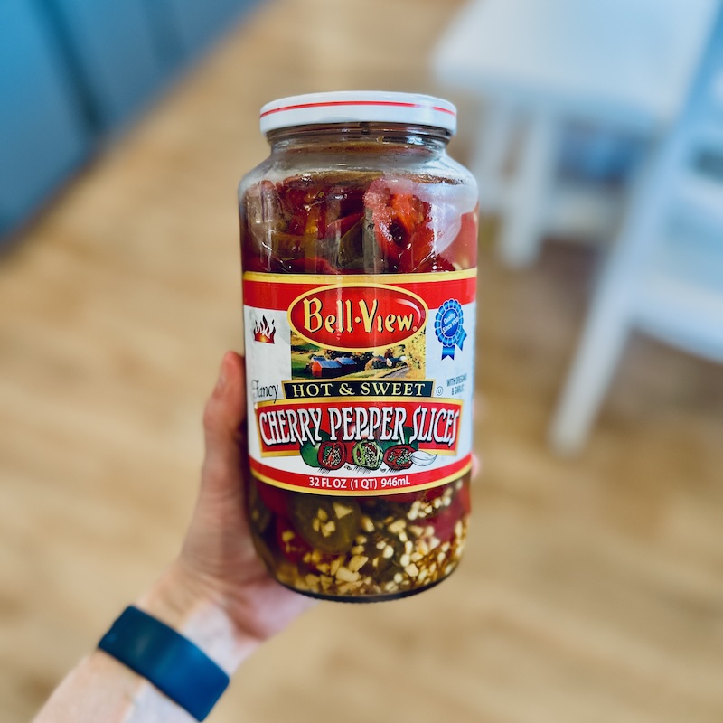 Cherry pepper slices