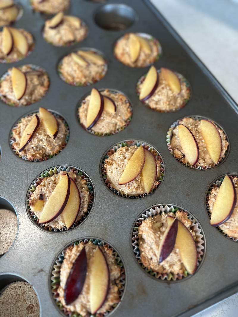 Spiced plum quinoa muffins