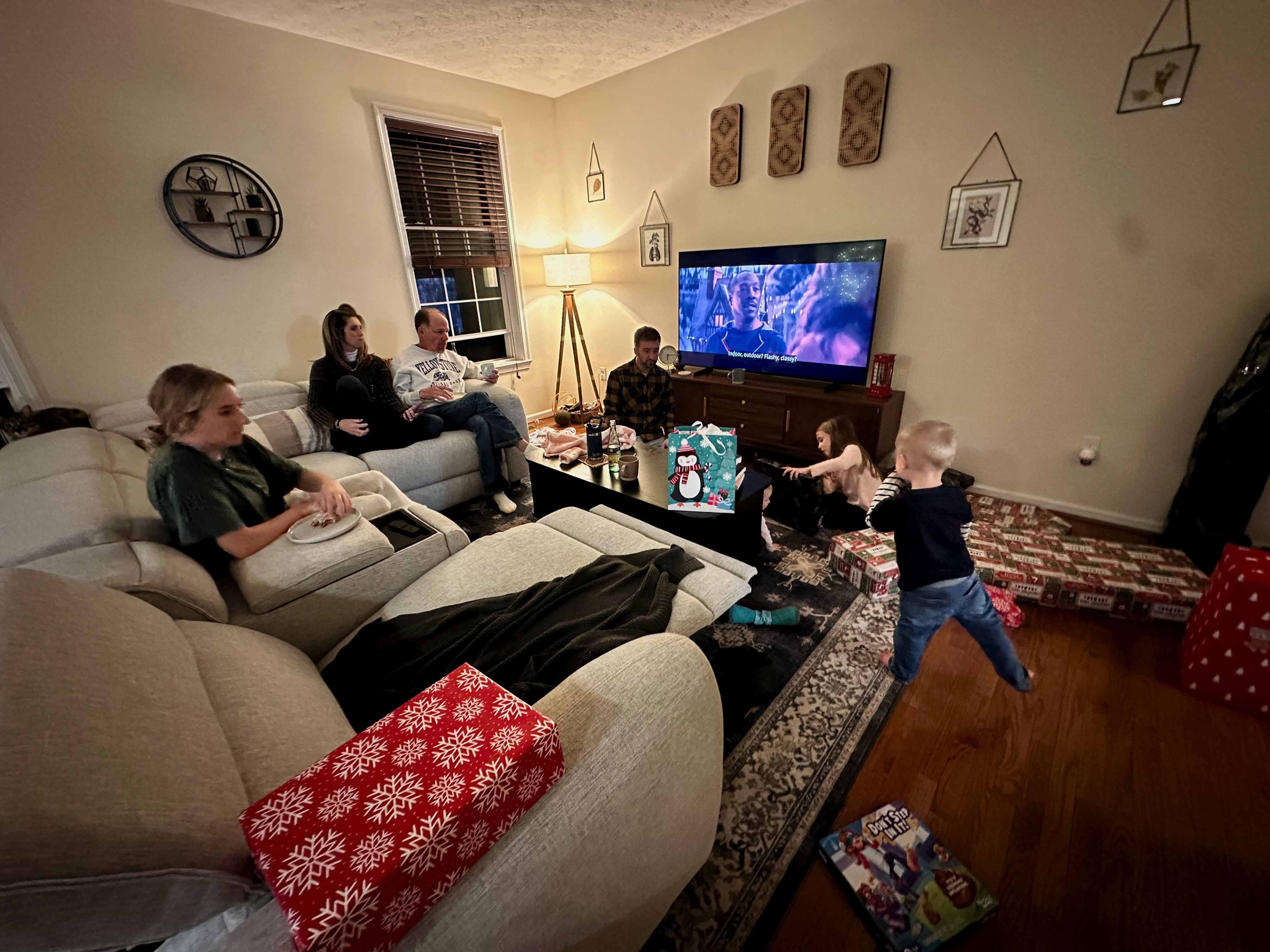 Family in living room
