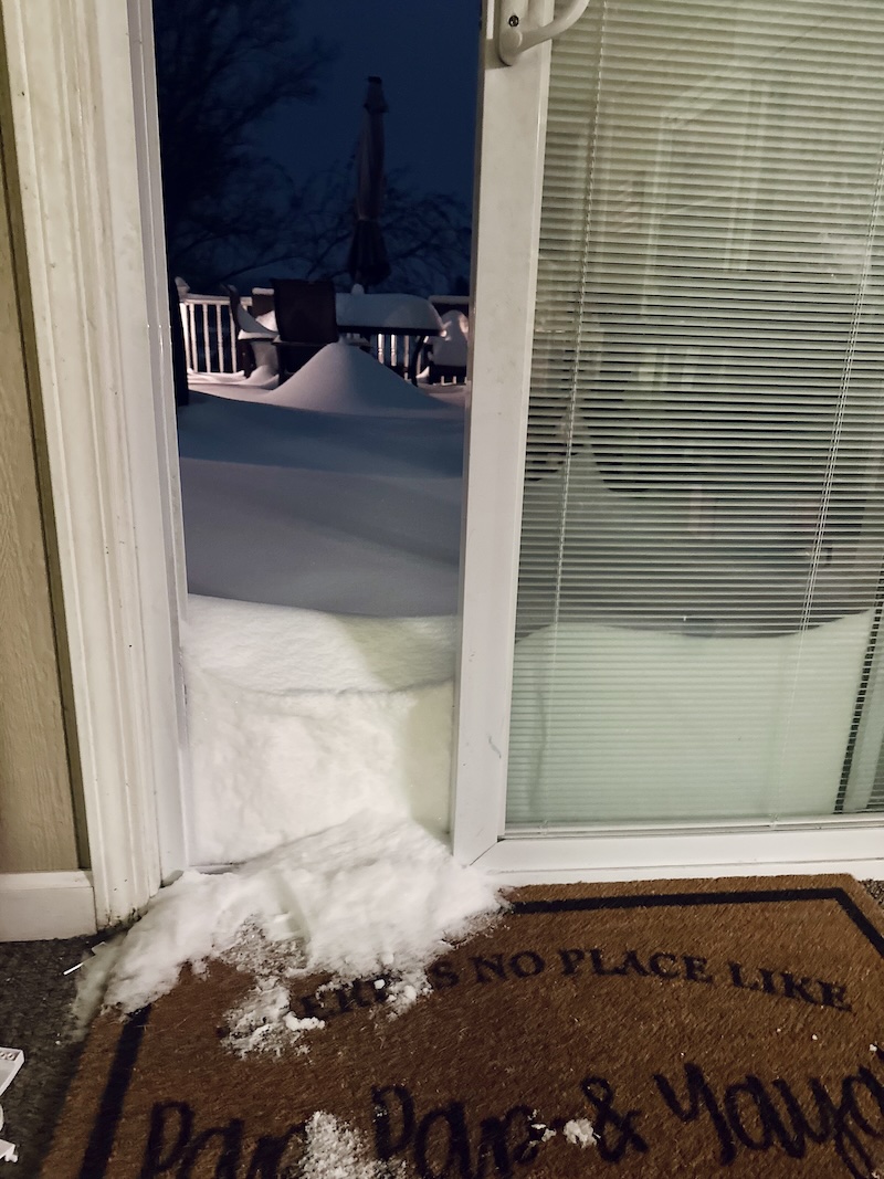 Snow coming in back door
