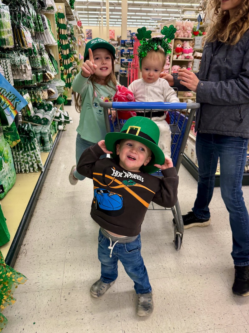 Kids in St. Patrick's Day accessories in Hobby Lobby