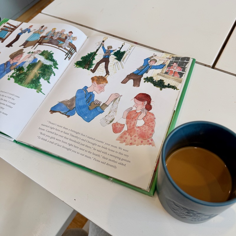 Fiona's Lace book and coffee